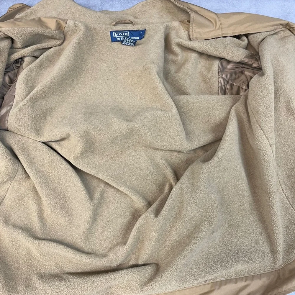 Polo Ralph Lauren Harrington Jacket Men's Medium Tan Fleece Lined